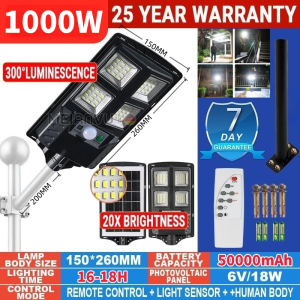 Buy 1 Take 1 Solar Motion Sensor Light 30000W Solar Street Lights Outdoor Waterproof-20000W Motion Sensor Security Flood Lights ,Dusk to Dawn High Brightness Solar Lighting with Remote Control for GardenYard Path Parking Lot30000 lumens