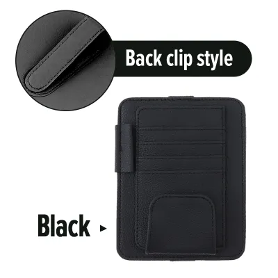 [Ready Stock] 1PCS Car Card Holder Universal Car Sun Visor Organizer PU Leather Multi Function Card Storage Glasses Pen Holder Paper Ticket Storage Bag Car Styling Car Accessories