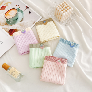 FINETOO 5pcs/set Cotton Panty for Women Seamless Breathable and Comfortable Underwear Set Antibacterial Brief