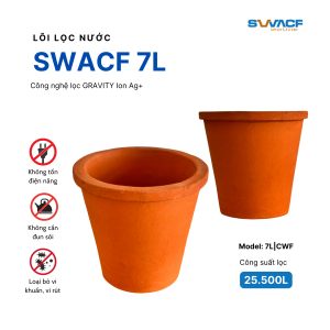 Combo 2X Lõi lọc nước SWACF 7L CWF Nano bạc - Công suất 25.000 lít - Độ bền 5 năm - Dùng cho bình xanh 16L