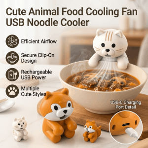 Clip-On Mini Food Cooling Fan Portable Pet Fan Baby Food Cooler Coffee Chiller Quick Cooling Gadget Feeding Accessory