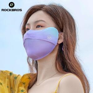 ROCKBROS Ice Silk Cycling Masker Washable Lightweight&Breathable Anti-UV50 Effective UV Protection Three Layers Protection Hidden Opening For Ventilation Adjustable Guard Fashionable Washable Face Guard