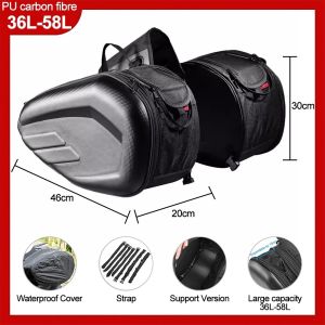 Black 47*29*23cm Motorcycle Saddle Bag Waterproof Helmet Side Bag With Strap For Motorcycle Outdoor Saddle Bag