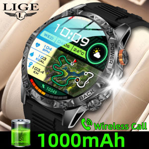 LIGE New Smart Watch Men Military For T-Rex 3 Ultra 1000mAh Battery IP68 Waterproof Compass Flashlight Sports Tracker Smart Watch For Men