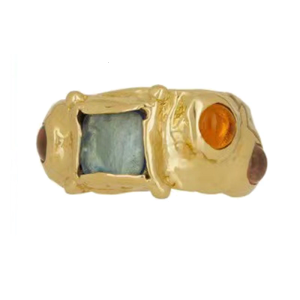Stylish Gold Color Rings For Women Distinctive Womens Rings with Vibrant Rhinestones in a Vintage Baroque Style