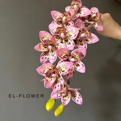 Anggrek Cymbidium semi latex 10 kuntum bunga artificial dekorasi