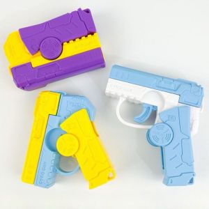 2 in 1 Rotating Rebound Toy Mini Decompression Pistol with Automatic Rebound