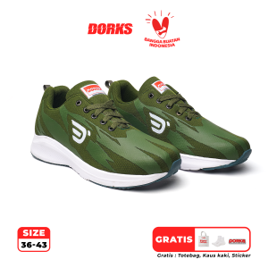 Dorks Running Fast Army - Sepatu Casual Running Pria dan Wanita Original