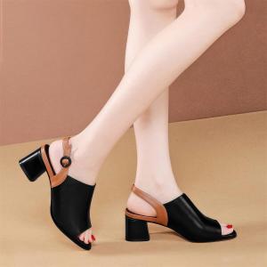 New trend รองเท้าแตะมีส้น รองเท้ามินิมอลผู้หญิง รองเท้าแตะลําลอง ส้นหนา2.56นิ้ว (เท้าอวบแนะนำเพิ่ม1ไซส์) ไซส์ 36-40