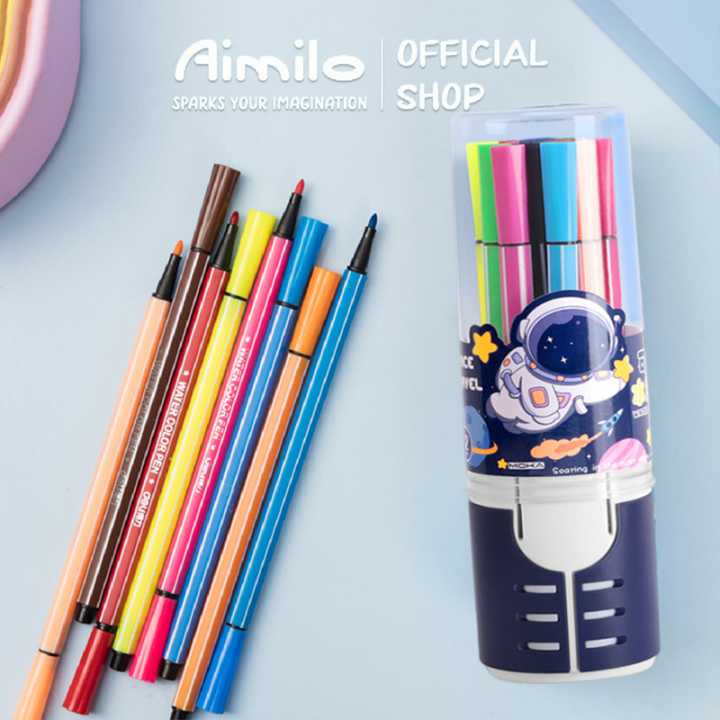 Aimilo ชุดปากกาเมจิก สีเมจิก Marker ปากกา Stabilo Pastel 12/24/36/48 สี ...