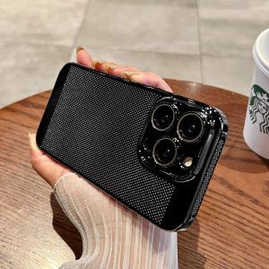 CrashStar With Glass Lens Films Electroplated Heat Dissipation Cooling Ultra Thin Hard PC Phone Case For iPhone 16 15 14 Pro Max Plus 13 12 Mini 11 X XR XS Max 8 + 7 Plus Simple Solid Color Phone Casing Shockproof Cover Shell