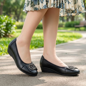 Giày Nữ Búp Bê Đế Xuồng SAMTA Da Bò Thật Thời Trang Cao Cấp 5cm GBBN2047