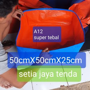 TERPAL KOLAM IKAN KOTAK[A12] UKURAN (50cmx50x25cm) BAHAN ASLI A12