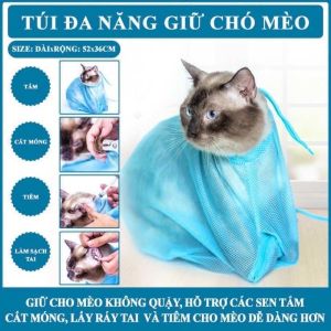 [HCM]Túi Lưới Đa Năng Giúp Tắm Và Vệ Sinh Thân Thể Cho Chó Mèo (tắm cắt móng vệ sinh tai ) loại lưới tốt dày