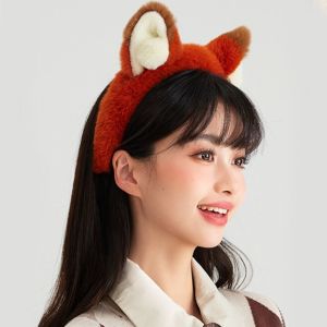 TIMIA Animal Hair Band Plush Furry Rabbit Ear Headwear Funny Cute JudyNick Headband Face Wash