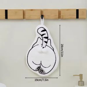 Khăn tay mèo mềm mại và dễ thương Khăn treo phòng tắm khô nhanh Đồ dùng nhà bếp và phòng tắm gia đình