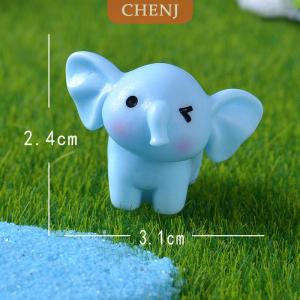 [COD] CHENJ เครื่องประดับตกแต่งตั้งโต๊ะรูปช้างสีฟ้าน่ารักรูปการ์ตูนช้างขนาดเล็กอุปกรณ์แบบทำมือรูปปั้นหุ่นบ้าน