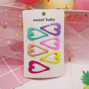 6 Pcs Kids Stars Hair Clips Glitter BB Clips Children Girls Candy Color Metal Snap Barrettes