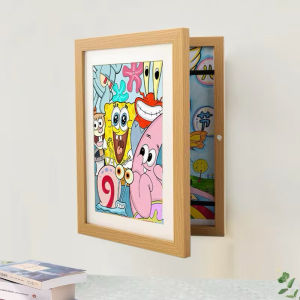 SG Seller A4 A3 Kids Artwork Display Frame Storage Art Painting Wooden shadow box Crafts Front Opening Changeable Frame