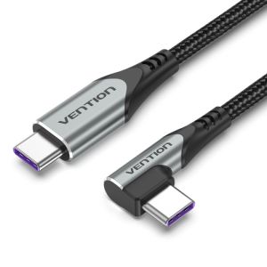 Vention Kabel USB C Right Angle  to C 5A Fast Charging Cable Cotton Braided - TAK