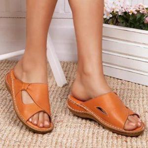 Free Shipping Plus-Size WomenS Slippers For Spring And Summer New Style With Wedge Heel Retro Hollow-Out Sandals Casual Breathable Slippers For Women