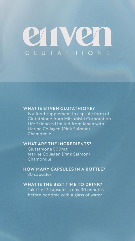 E11VEN Glutathione with Collagen & Chamomile 30 Capsules (500mg) | Lazada PH