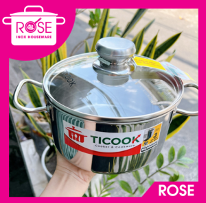 Nồi Inox 304 3 Lớp Nắp Kính Bếp Từ Ticook - Nồi inox 3 lớp inox 304 sử dụng mọi loại bếp Nắp Kính Cao Cấp