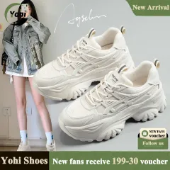 Yohi New fashion Shoes Sneakers for women White shoes trending rubber shoes  for women 5cm Heightening effect (add 1 size bigger)