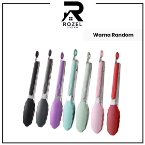 ROZEL Penjepit Makanan Silicone Stainless / Capitan Salad Buah Gorengan Kue Roti Makanan / Capit Masak Goreng