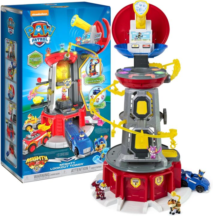 NEW and ORIGINAL PAW Patrol Mighty Lookout Tower with 4 Exclusive Bonus Action Figures Toy Car Lights and Sounds Lazada PH