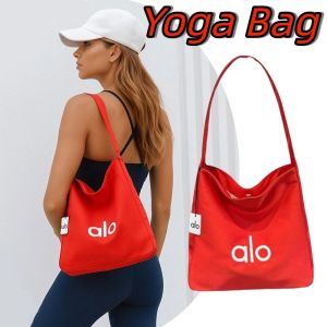 LANGJ แบบพกพา กระเป๋าโยคะ ขนาดใหญ่ ความจุขนาดใหญ่ กระเป๋าผ้าใบฟิตเนส กระเป๋าใต้แขน โพลีเอสเตอร์ กระเป๋าสะพายกีฬา ผู้หญิง