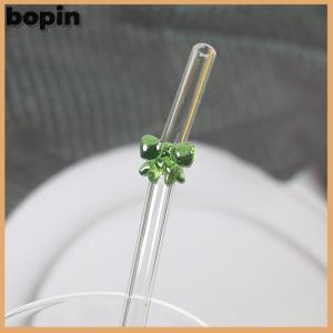 Bopin หลอดแก้ว8มม. 1ชิ้นหลอดดูดน้ำแบบนำกลับมาใช้ใหม่ได้ลายผีเสื้อน่ารักทนความร้อนสำหรับงานเทศกาลปาร์ตี้งานแต่งงานค็อกเทลบาร์ชายหาด