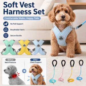 Vest Dog Harness No Pull Adjustable Reflective Breathable Pet Walking Harness Escape Proof Comfort Fit Small Medium Large Dogs