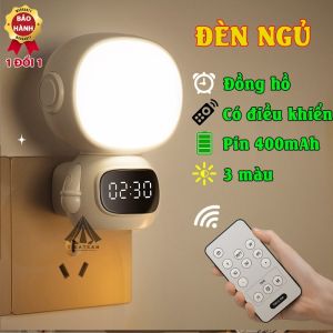 2025 Đèn ngủ phi hành gia sạc tích điện đèn đêm có remote điều khiển từ xa và hiển thị đồng hồ điện tử Chính Hãng 1 Năm