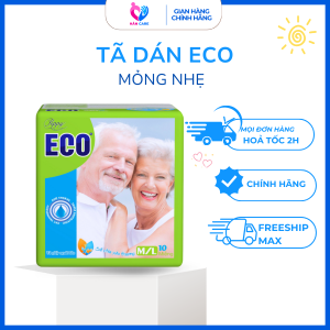 Combo 10 gói Tã bỉm dán người già và phụ nữ sau sinh chất lượng siêu thấm siêu tiết kiệm Eco Size M/L100(vòng eo 62-122cm)