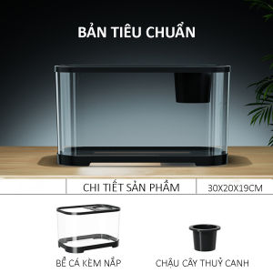 Bể cá mini nhựa siêu trong có đèn led và máy lọc - Bể cá để bàn làm việc decor phòng cực kì tiện lợi. Lắp đặt nhannh