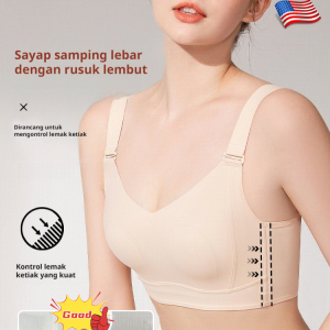 [Payudara besar terlihat lebih kecil] Bra anti kendur yang ramah kulit dan tanpa jahitan Bra tipis dengan cup penuh  Bra tanpa jahitan ukuran besar yang dapat disesuaikan