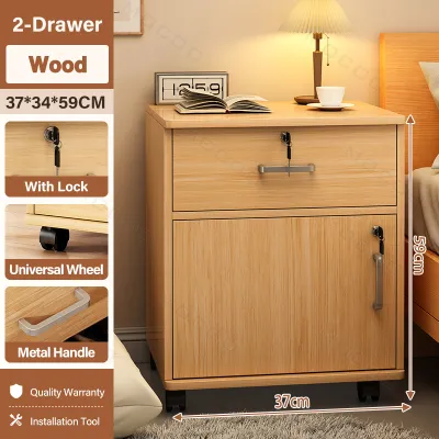 【Original+24hours delivery】File cabinet office small cabinet Bedroom nightstand locker modern with lock drawers moving storage cabinet pulley