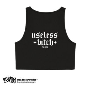LXNTX Singlet crop Wanita Croptop Useles Black free sticker