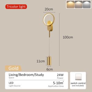Nordic Tricolor Wall Light for Bedroom Corridor Lamp Bedside Lamps Background luxury ceiling Lights