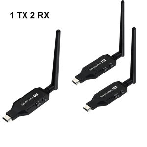1080p 60hz 50m Wireless HDMI Video Transmitter and Receiver 1TX and 2RX 3RX 4RX Extender Display Adapter Dongle for Camera TV Box Laptop PC To TV Monitor Projector Plug and Play