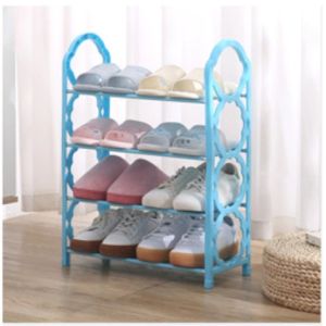 Rak Susun Warna Rak Sepatu Stainless Steel Tempat Sandal Alas Kaki Bahan Kuat Multifungsi