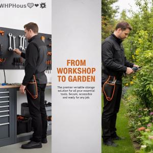 WP💓💛💖 Portable Electric Pruning Shears Waist Bag Adjustable Plant Scissors Sheath Pouch Secure Garden Tool Organizer Outdoor