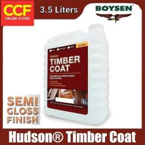 Timbercoat Hudson Polyurethane Waterbased Wood Varnish 3.5 kg Semi Gloss Finish Low odor