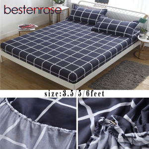 Bestenrose Fitted Printing Bedsheet Non-slip fixed bed cover Single/Queen/King Size/3.5feet/5feet/5feetcm Suitable mattress(Depth)  5-23cm Not Included pollowcase