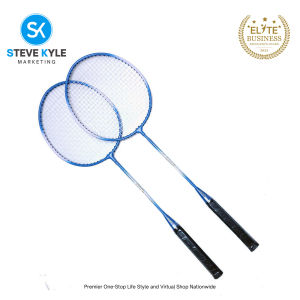 2X Badminton Racket Set Iron Alloy 2 Player Badminton Equipment