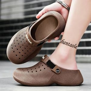 Free Shipping MenS Summer Outdoor Slip-On Sandals With Non-Slip Soles Soft Bottoms And A Closed-Toe Design Suitable For Outdoor Activities And Beach Wear And With Odor-Resistant Properties