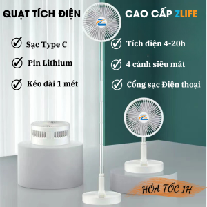 Quạt Gấp Gọn Thông Minh Quạt Tích Điện Mini Pin Trâu 7200Mah Dùng Liên Tục 10h Gió Mạnh 4 Cấp Độ Kiểu Dáng Tiện Lợi Nhỏ Gọn Dễ Dàng Mang Theo