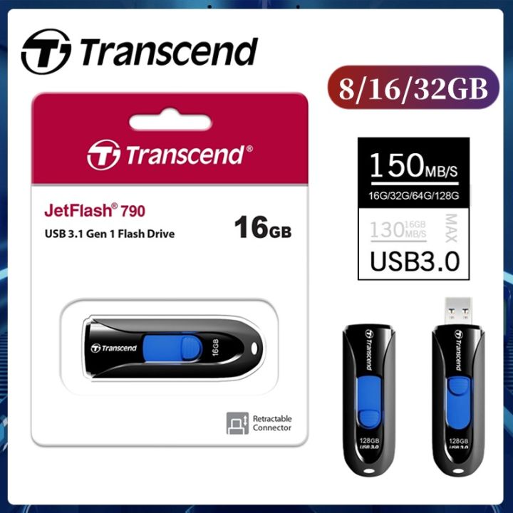 Transcend Flash Drive USB 3.1 Gen 1 high speed JetFlash 8GB 16GB 32GB ...
