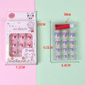 【QNAIT】Kids Fake Nails Press On Nail Art Decor Child Detachable False Nails Oval Wearable Full Cover Nail Tips Manicure Tools. 